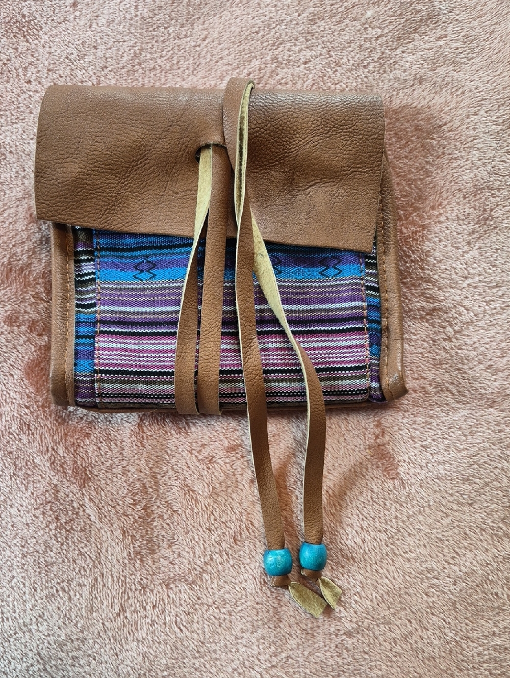 Southwestern Faux Leather Wrap Bag Clutch Travel
